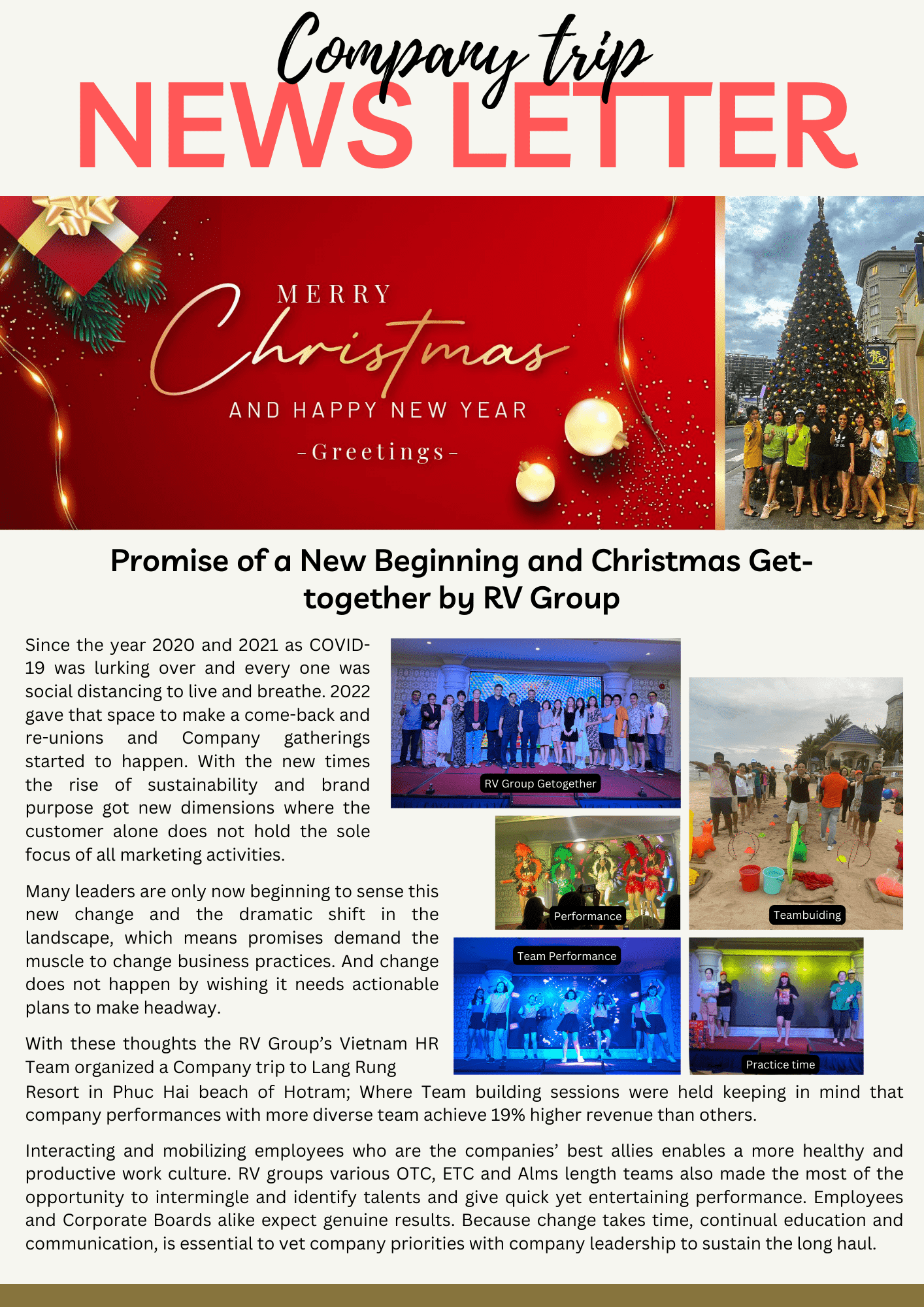 Promise of a New Beginning and Christmas Get-together by RV Group