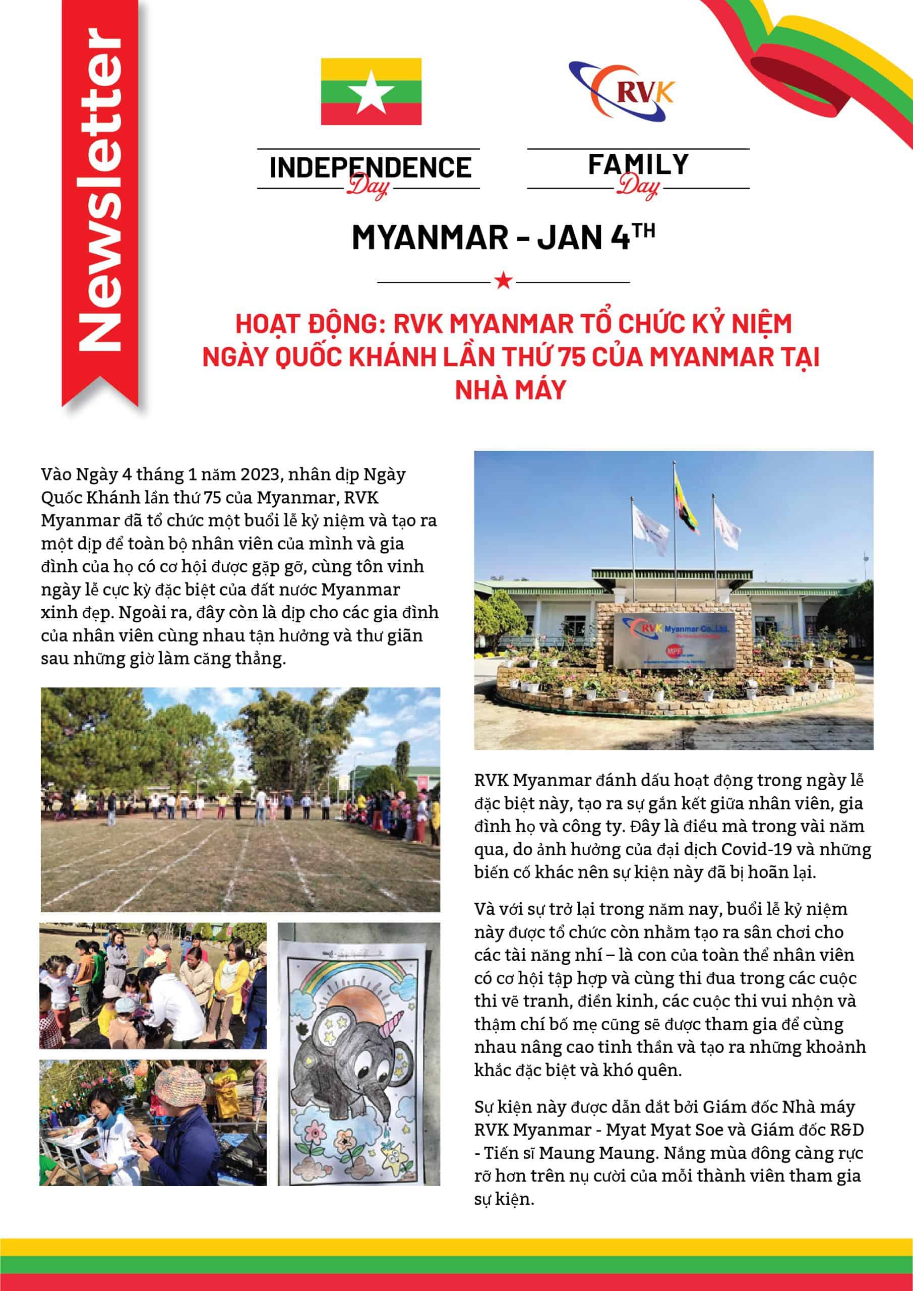 RVK MYANMAR TỔ CHỨC KỶ NIỆM NGÀY QUỐC KHÁNH LẦN THỨ 75 CỦA MYANMAR TẠI NHÀ MÁY