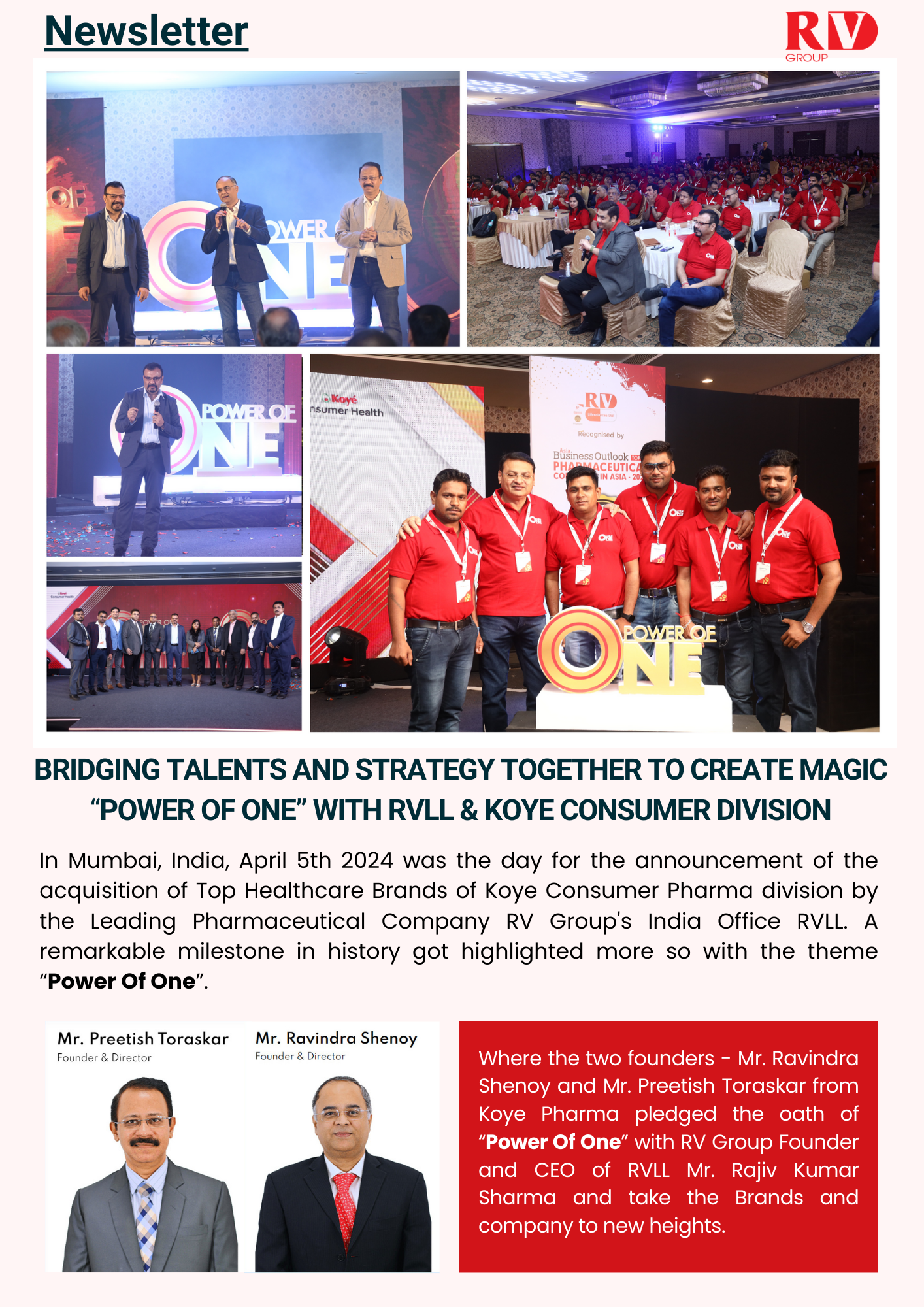 BRIDGING TALENTS AND STRATEGY TOGETHER TO CREATE MAGIC “POWER OF ONE” WITH RVLL & KOYE CONSUMER DIVISION