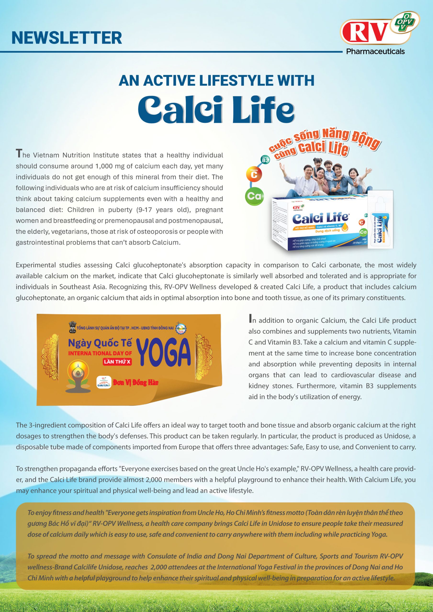 AN ACTIVE LIFESTYLE WITH CALCI LIFE